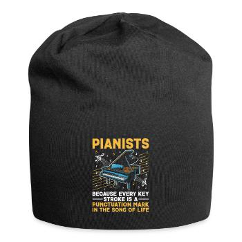 Pianistes parce que chaque trait de touche est une ponctuation - Bonnet en jersey - noir - Devant