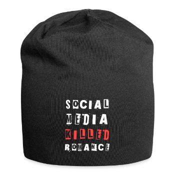 Social Media Killed Romance Soziales Statement - Jersey-Beanie - Schwarz - Vorne