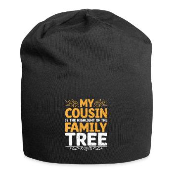 Mon cousin est le point culminant de l’arbre généalogique - Bonnet en jersey - noir - Devant