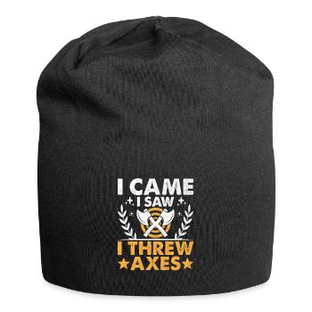 I Came I Saw I Threw Axes Axe Throwing Hatchet - Jersey Beanie - black - Front