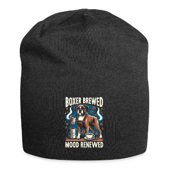 Boxer Gebraute Stimmung Erneuerter Koffein Liebhaber Hund - Jersey-Beanie - Anthrazit - Vorne