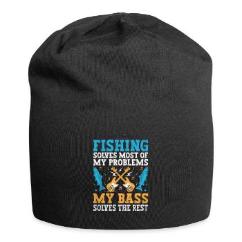 Fishing Solves Most Of My Problems My Bass Solves - Jersey Beanie - black - Front