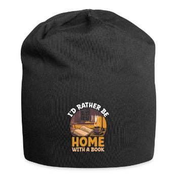 I'd Rather Be Home With A Book Sayings For - Jersey Beanie - black - Front