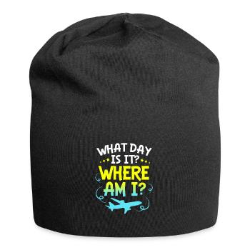Flugbegleiter Stewardess - Jersey-Beanie - Schwarz - Vorne