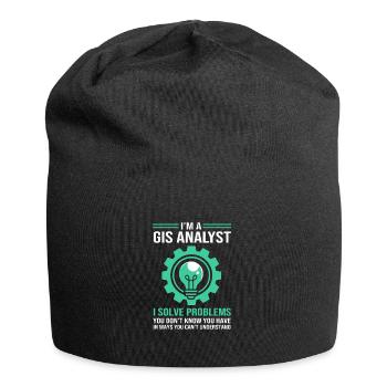 GIS Kartograf Geografie Geography Kartografie - Jersey-Beanie - Schwarz - Vorne