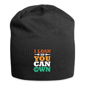 Hypothek Eigentumswohnung Schulden - Jersey-Beanie - Schwarz - Vorne