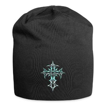 Goth Cross Y2K Emo Cross Gothic Aesthetic Tribal - Jersey Beanie - black - Front