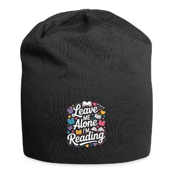 Lass mich alleine, ich lese! Bücherwurm Lesen - Jersey-Beanie - Schwarz - Vorne