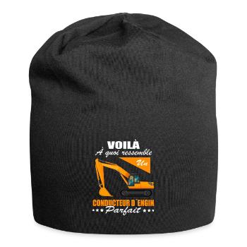 Conducteur d´engin Shirt • Parfait - Bonnet en jersey - noir - Devant