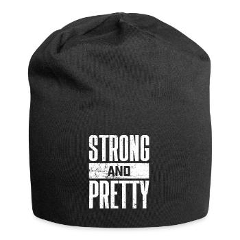Strong and Pretty Funny Saying Fitness Gym - Jersey Beanie - black - Front