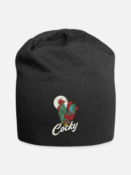 Hochnäsiges Hahn-design Für Hühnerliebhaber - Jersey-Beanie - Schwarz