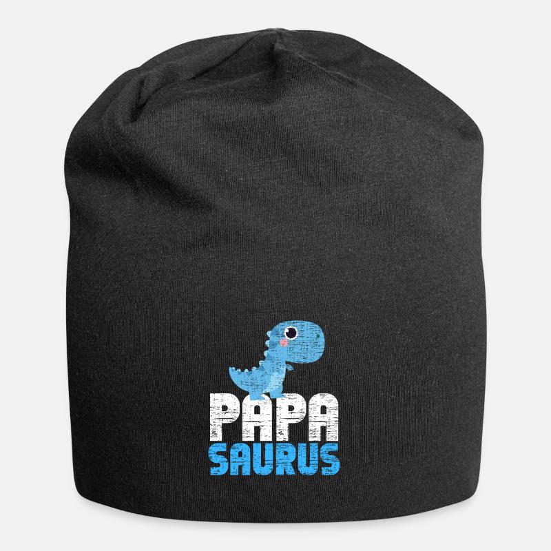 Papasaurus Dinosaurier Rex Papa Saurus Dad Dino - Jersey-Beanie - Schwarz
