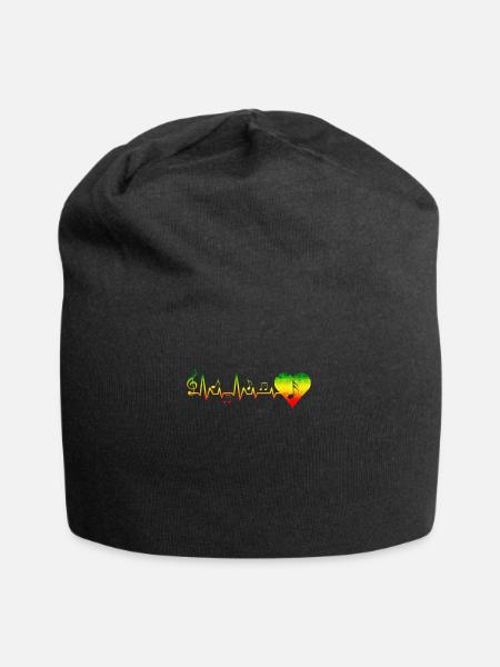 Herzschlag-reggae-design Für Reggae-musikliebhaber - Jersey-Beanie - Schwarz
