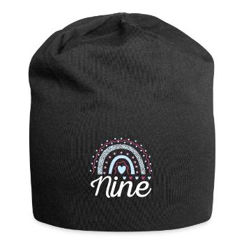Neun Leoparden-regenbogen-design Für 9. - Jersey-Beanie - Schwarz - Vorne