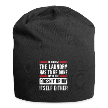 Wine-fan-drinking lover design For scrubbers - Jersey Beanie - black - Front