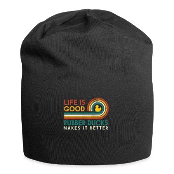 Das Leben Ist Gut Gummiente Macht Es Besser Für - Jersey-Beanie - Schwarz - Vorne