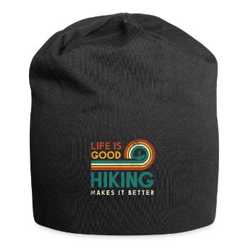 Das Leben Ist Gut Wandern Macht Es Besser Design - Jersey-Beanie - Schwarz - Vorne