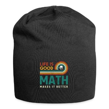 Das Leben Ist Eine Gute Mathematik Macht Es - Jersey-Beanie - Schwarz - Vorne