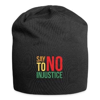 Lehnen Sie Ungerechtigkeit Für Stolzen - Jersey-Beanie - Schwarz - Vorne