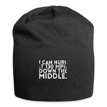 Ich Kann Es Mit 130 Mph In Die Mitte Schleudern - Jersey-Beanie - Schwarz - Vorne