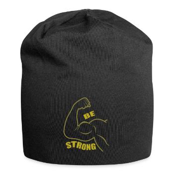 Sei stark, biegsame Bizeps - Jersey-Beanie - Schwarz - Vorne