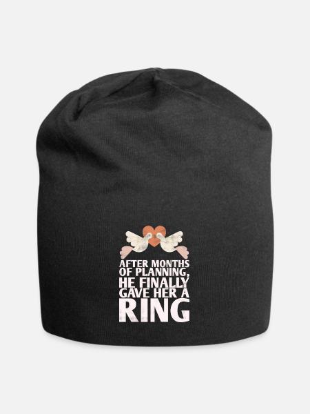 Nach Monaten Der Planung Hat Er Endlich Die Braut - Jersey-Beanie - Schwarz