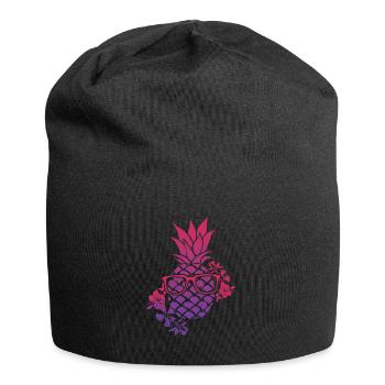 Ananas-blumen-sonnenbrillen-design Für Strand - Jersey-Beanie - Schwarz - Vorne