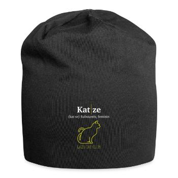 Lustiges Geschenk für Katzenfreunde - Jersey-Beanie - Schwarz - Vorne