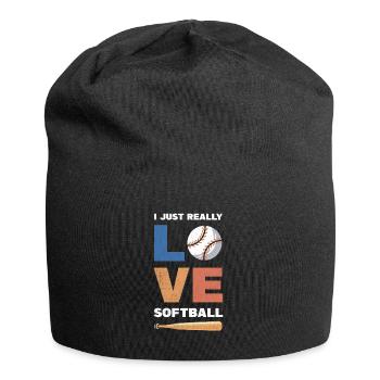 I love softball design for baseball - Jersey Beanie - black - Front
