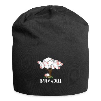 Baumwolle Wortspiel Schaf auf Baum, Schaf - Jersey-Beanie - Schwarz - Vorne