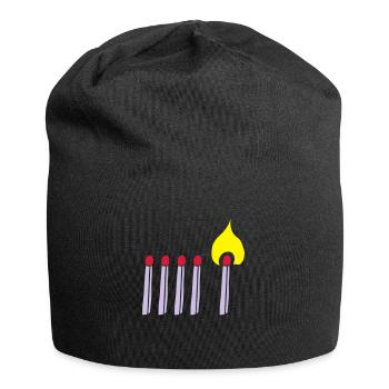 Streichholz Matchsticks Feuer Fire brennen burning - Jersey-Beanie - Schwarz - Vorne
