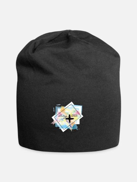 think positive - Jersey Beanie - black