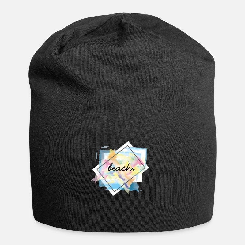 beach, Strand - Jersey-Beanie - Schwarz