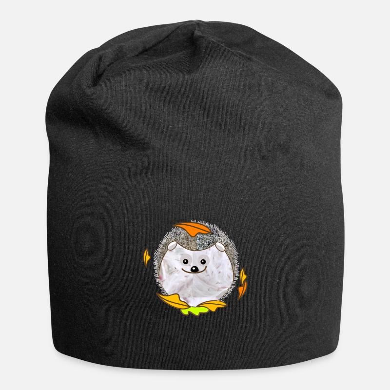 plush hedgehog - Jersey Beanie - black