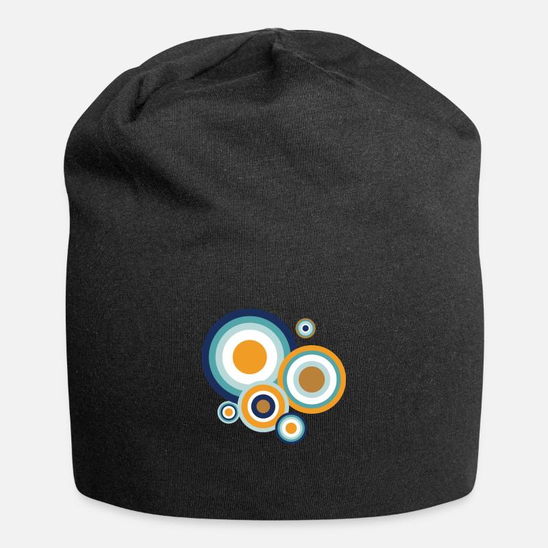 Pop circles - funky - Jersey Beanie - black