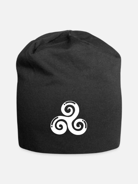 celtic triskele blanc cadeau original - Bonnet en jersey - noir