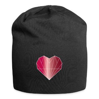 Coeur diamant rubis - Bonnet en jersey - noir - Devant