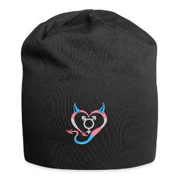 Teufelsherz Transgender mit Symbol - Jersey-Beanie - Schwarz - Vorne