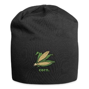 Mais | Gemüse - Jersey-Beanie - Schwarz - Vorne