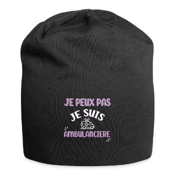 J'peux pas ambulancière Tee shirt ambulancier. - Bonnet en jersey - noir - Devant