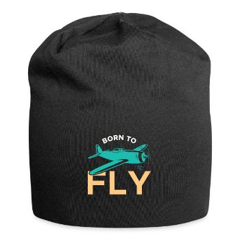 Né pour pilote d’aviation - Bonnet en jersey - noir - Devant
