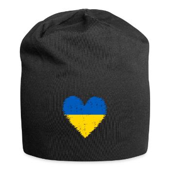 Ukraine Herz Flagge - Jersey-Beanie - Schwarz - Vorne