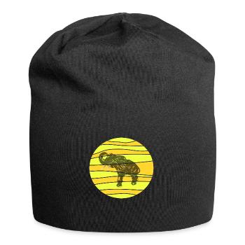 Eléphant noble au look typiquement africain. - Bonnet en jersey - noir - Devant