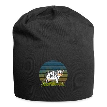 Kuh - Jersey-Beanie - Schwarz - Vorne