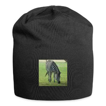 Close up of Zebra - Jersey Beanie - black - Front