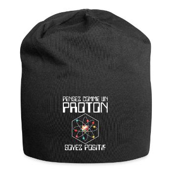 Pensez comme un proton soyez positif - Bonnet en jersey - noir - Devant