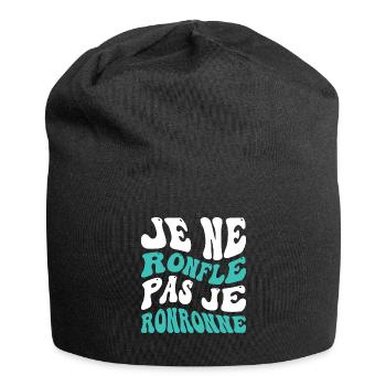 Je ne ronfle pas je ronronne - Bonnet en jersey - noir - Devant
