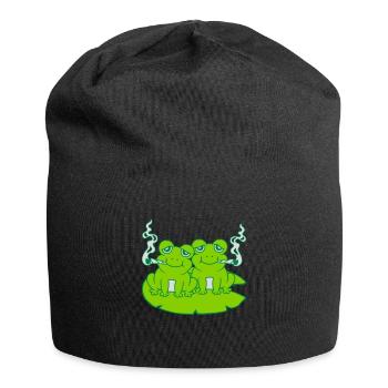 2 Kiffer Freunde Frösche - Jersey-Beanie - Schwarz - Vorne