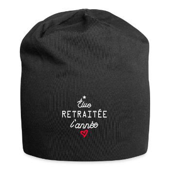 elue retraitée de l année / humour retraite - Bonnet en jersey - noir - Devant