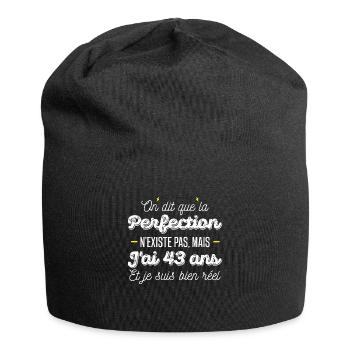 43 ans de perfection / cadeau anniversaire 43 ans - Bonnet en jersey - noir - Devant